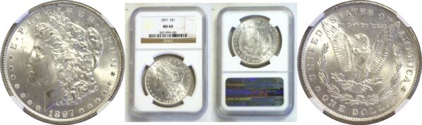 1897 Morgan Dollar. -  NGC MS-64