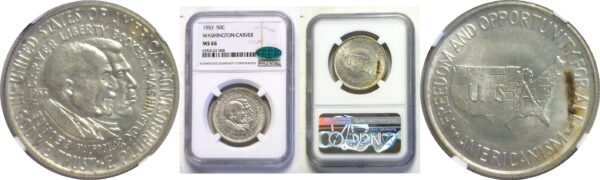 1953 Washington-Carver Commemorative Half Dollar  -  NGC MS-66  CAC