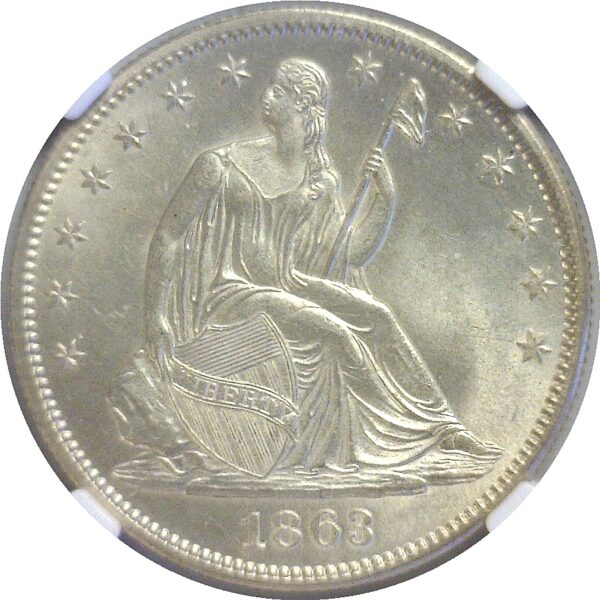 1863 Seated Liberty Half Dollar  -  NGC MS-65 - Image 2