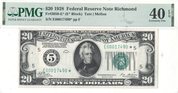 1928* $20 Federal Reserve Star Note PMG 40 EPQ - Image 2