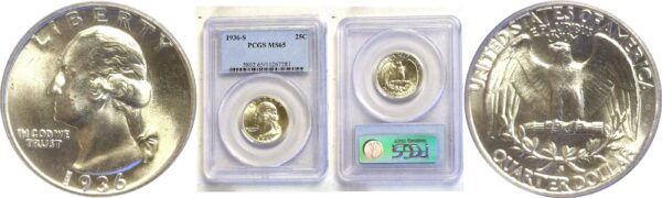 1936-S Washington Quarter  -  PCGS MS-65