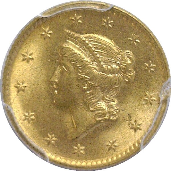 1854 T-1 One Dollar Gold Coin.  -  PCGS MS-65 - Image 2