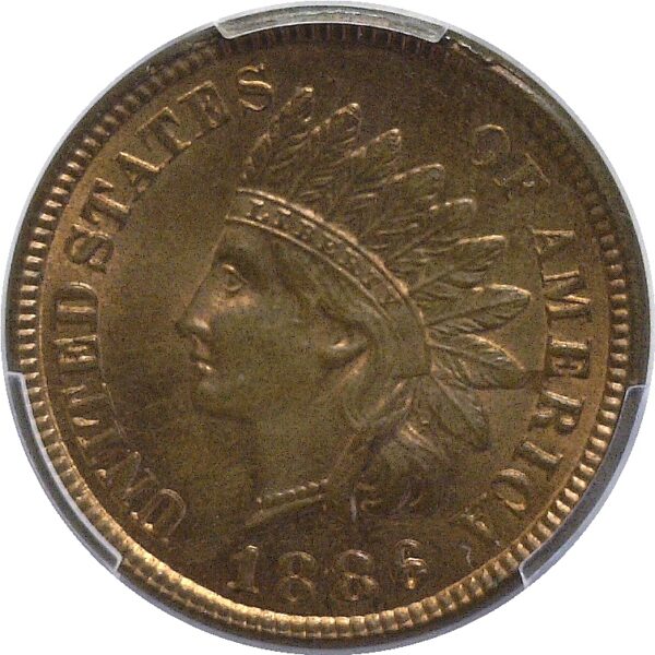 1886 T-1. Indian Head Cent  -  PCGS MS-65 RB - Image 2