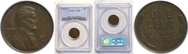 1911-D Lincoln Cent  -  PCGS AU-58