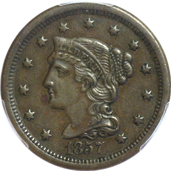 1857 Large Cent   -   PCGS AU-53 - Image 2