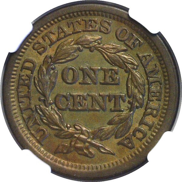 1851/81 Large Cent  -  NGC AU-58 - Image 3