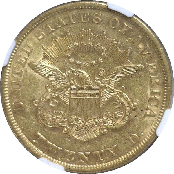 1858 $20 Liberty  -  NGC AU-55 - Image 3