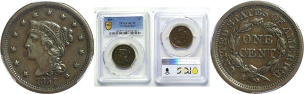 1857 Large Cent   -   PCGS AU-53