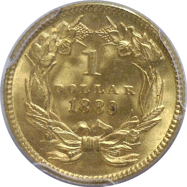 1889 One Dollar Gold Coin  -  PCGS MS-67  CAC. - Image 3