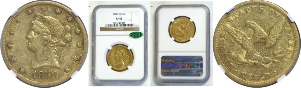 1850-O $10 Liberty.  -   NGC XF-45.  CAC