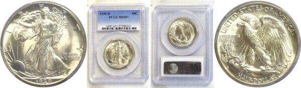 1939-D Walking Liberty Half Dollar  -  PCGS MS-65+