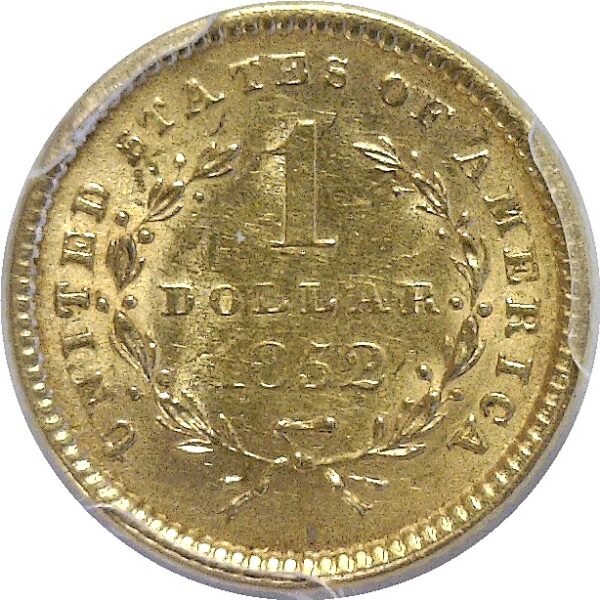 1852 One Dollar Gold Coin  -  PCGS MS-62 - Image 3