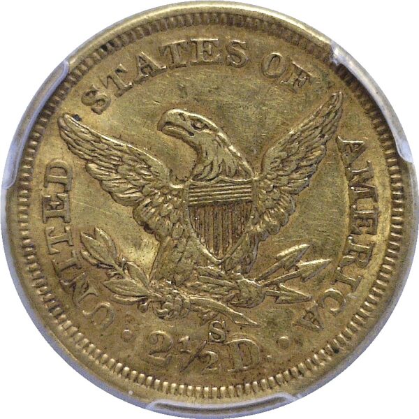 1856-S $2 1/2 Liberty  -  PCGS AU-53 - Image 3