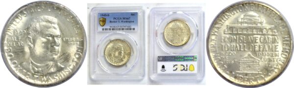 1949-S Booker T. Washington Commemorative Half Dollar.  -   PCGS MS-67