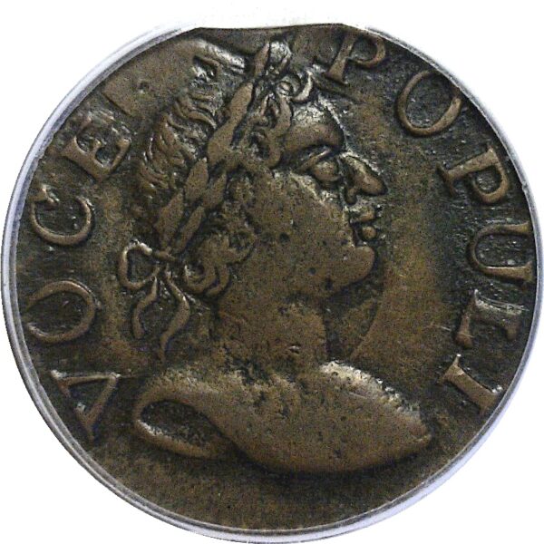 1760 Voce Populi Farthing  -  PCGS AU-50 - Image 2