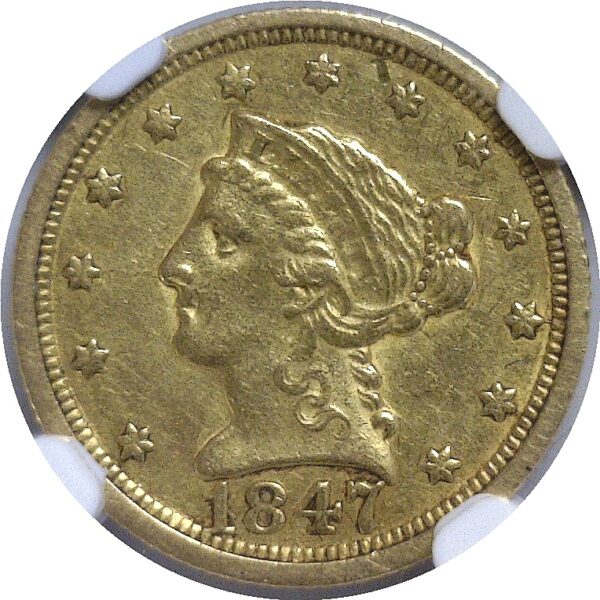 1847-O $2 1/2 Liberty  -  NGC AU-53 - Image 2