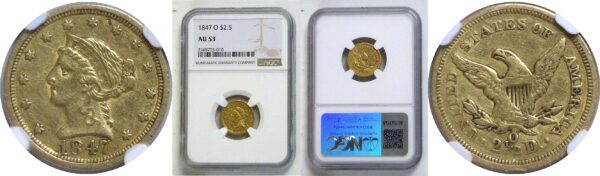 1847-O $2 1/2 Liberty  -  NGC AU-53