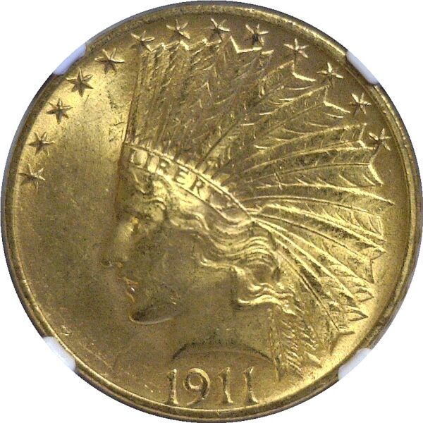 1911 $10 Indian.  -   NGC MS-64. CAC - Image 2