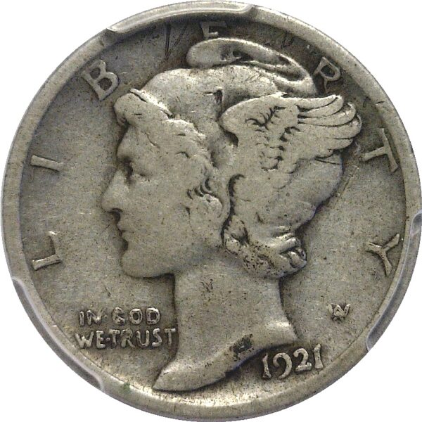 1921 Mercury Dime  -  PCGS F-12 - Image 2