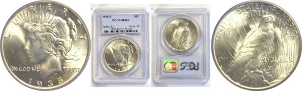 1935-S Peace Dollar  -  PCGS MS-66