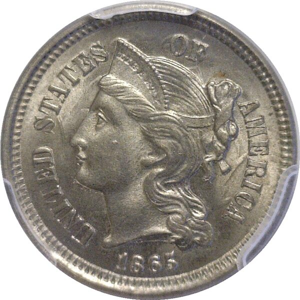 1865 Nickel Three Cent. -  PCGS MS-64 - Image 2