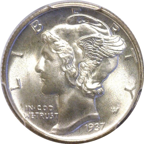 1937-D Mercury Dime  -  PCGS MS-68 FB - Image 2