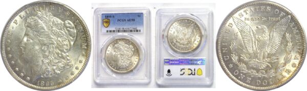 1895-S Morgan Dollar.  -   PCGS AU-58