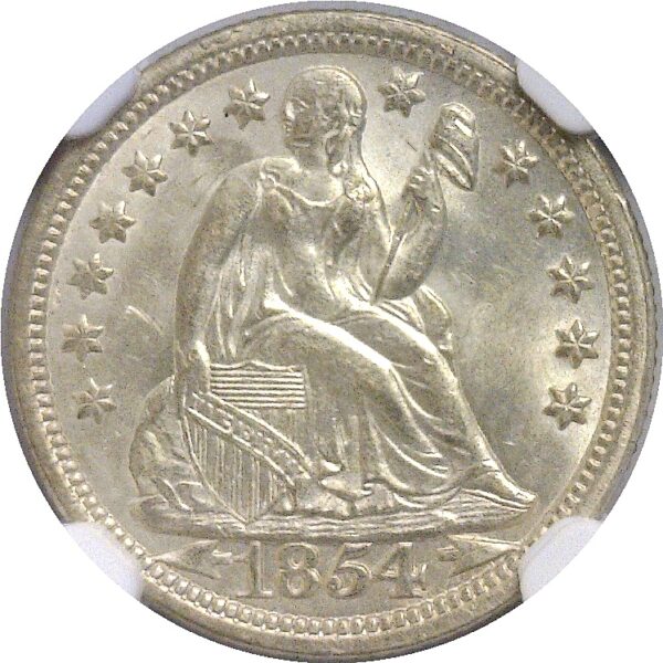 1854 Seated Liberty Dime. -  NGC MS-64 - Image 2