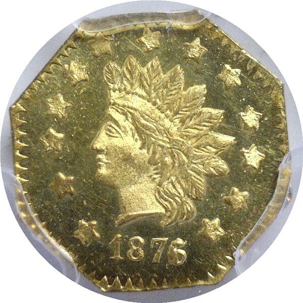 1876/5 $1 California Fractional Gold. BG-1129.   -   PCGS MS-66 PL - Image 2