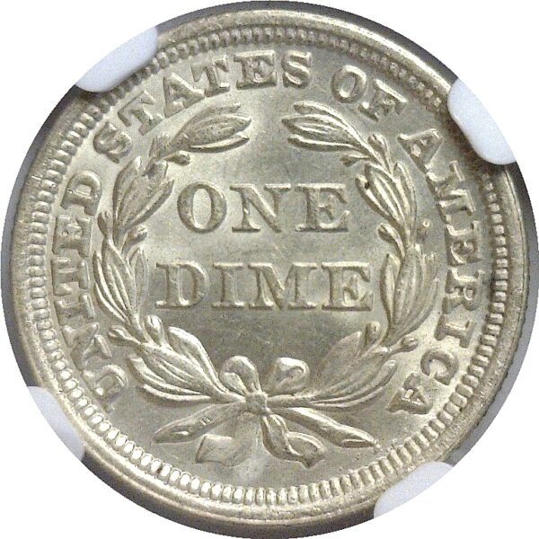 1854 Seated Liberty Dime. -  NGC MS-64 - Image 3