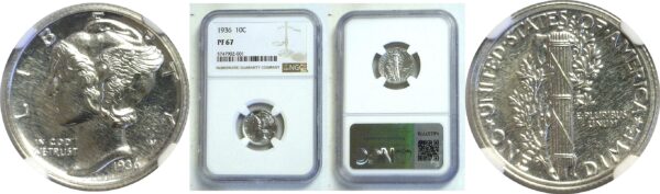 1936  Mercury Dime  -  NGC PF-67