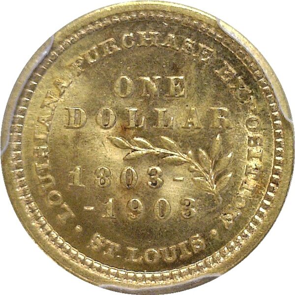 1903 $1 La. Purchase - Jefferson. Gold Commemorative. -  PCGS MS-65 - Image 3