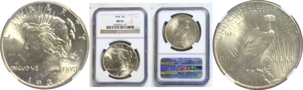 1934 Peace Dollar  -  NGC MS-63