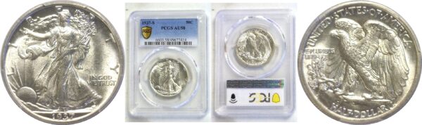 1937-S Walking Liberty Half Dollar. -  PCGS AU-58