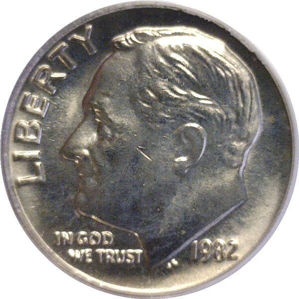 1982 No P. Roosevelt Dime  -  PCGS MS-64 - Image 2