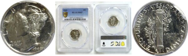 1942 Mercury Dime  -  PCGS PR-67