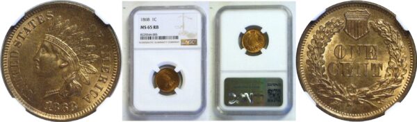 1868 Indian Head Cent -   NGC MS-65 RB