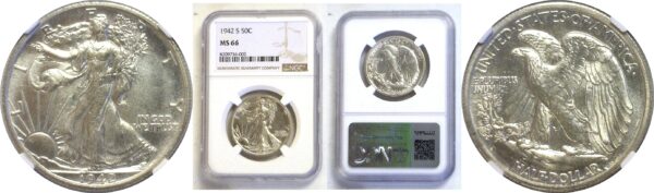 1942-S Walking Liberty Half Dollar. -  NGC MS-66