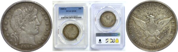 1909-O Barber Half Dollar  -  PCGS XF-45