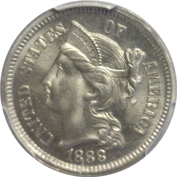 1888 Nickel Three Cent.  -   PCGS PR-66. CAC - Image 2
