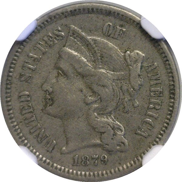 1879 Nickel Three Cent  -  NGC XF-45 - Image 2