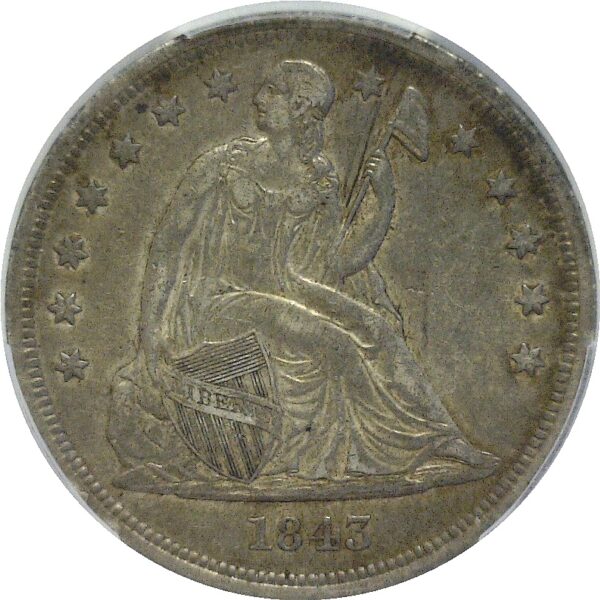 1843 Seated Liberty Dollar  -  PCGS XF-45 - Image 2