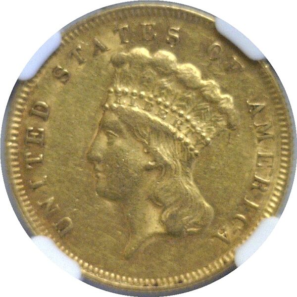 1878 $3 Princess   -   NGC AU-53 - Image 2