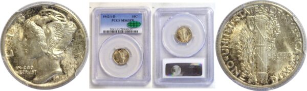 1942/1-D Mercury Dime  -  PCGS MS-63 FB  CAC