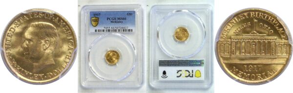 1917 $1 McKinley Gold Commemorative. -  PCGS MS-66