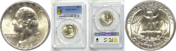 1941 Washington Quarter  -  PCGS MS-67