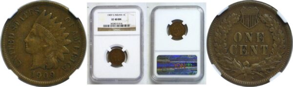 1909-S Indian Head Cent  -  NGC XF-40
