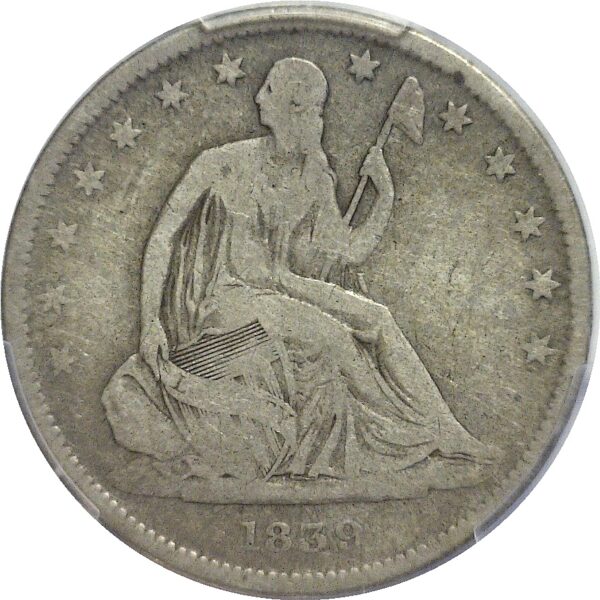 1839 Seated Liberty Half Dollar  -  PCGS VG-10 - Image 2