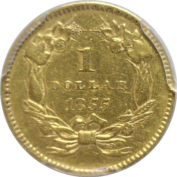 1855 One Dollar Gold Coin  -  PCGS XF-40 - Image 3