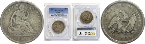 1839 Seated Liberty Half Dollar  -  PCGS VG-10